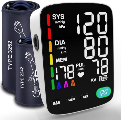 Automatic Upper Arm Blood Pressure Monitor with Large LED Screen