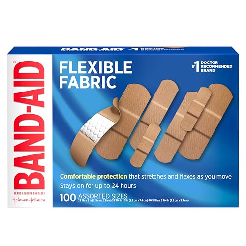BAND-AID Flexible Fabric Adhesive Bandages, Assorted Sizes, 100 Ct