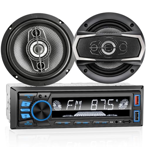 6.5'' 4-Way Single Din Car Stereo with Bluetooth 300W