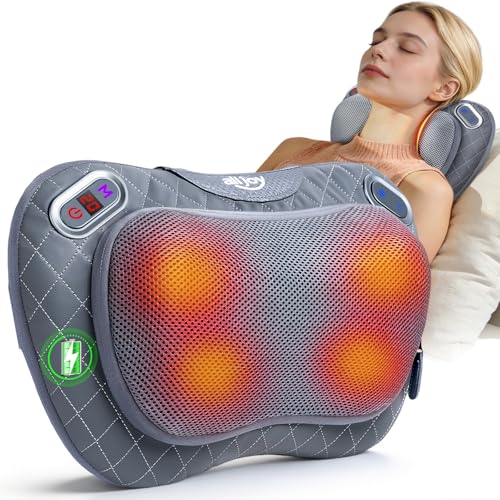 ALLJOY Cordless Neck & Back Massager with Heat & LCD