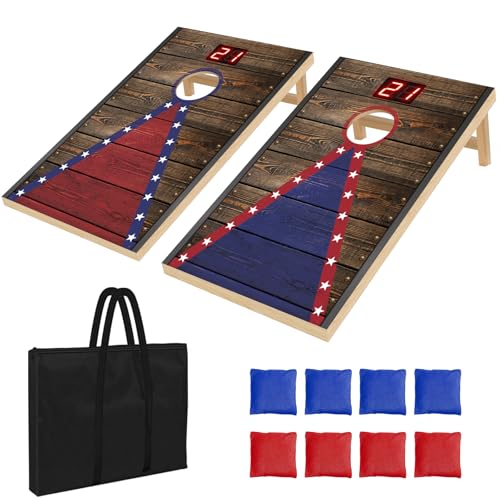 Electronic Cornhole Board Set with Automatic Scoring (4x2ft)