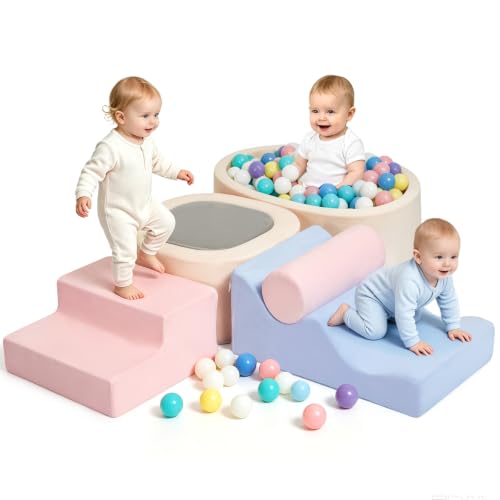 6-Piece Foam Climbing Blocks, Soft Play Set for Toddlers