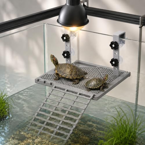 Large Hanging Turtle Basking Platform with Ramp and Feeding Tray