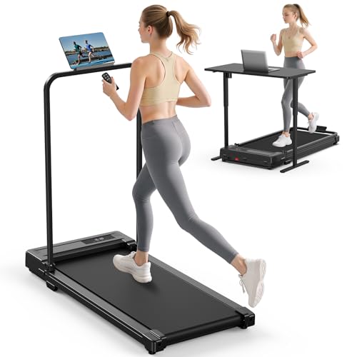 Folding Walking Pad Treadmill with Handle Bar