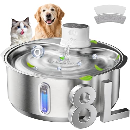 Invengo 8L Cordless Stainless Steel Dog Water Fountain