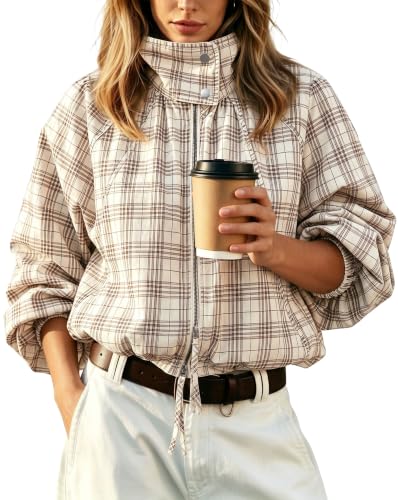 Women's Puffed Collar Cropped Bomber Jacket