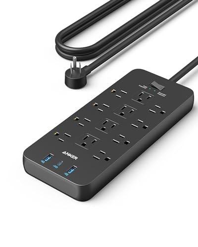 Anker Power Strip with 2100J Surge Protection, 12 AC Outlets, 20W