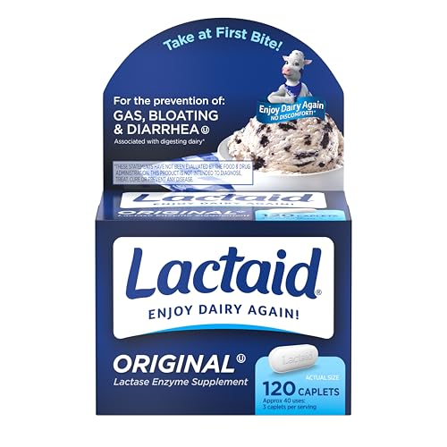 Lactaid Original Strength 9000 FCC Lactase Enzyme Caplets 120 Ct Deal on DealUpdates